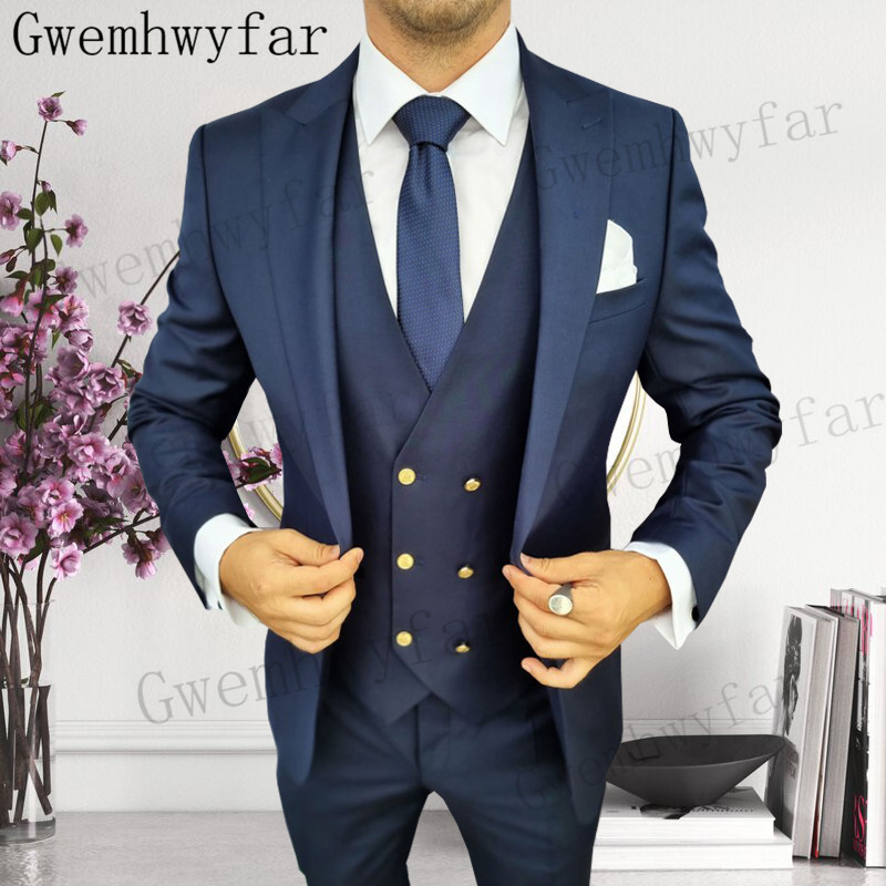 Men'S Formal Dinner Wear - Gwenhwyfar Groomsmen Peaked Lapel Tuxedo Men