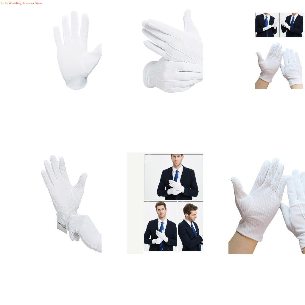 Formal Wear Gloves Men - G92D White Gloves With Nonslip Dotted