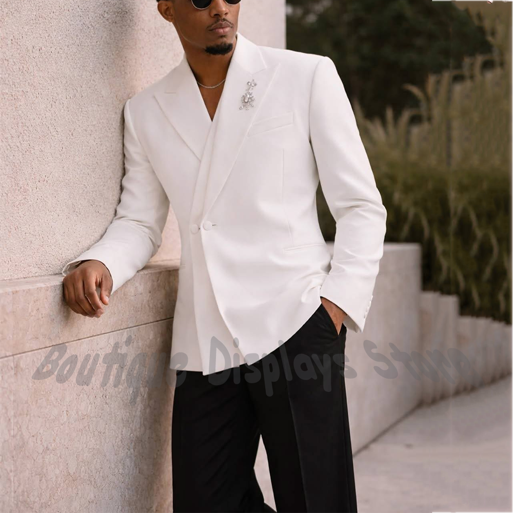 Men'S Formal Dinner Wear - Fashion Design Men's Suit White Peak