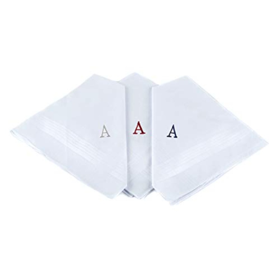 Monogrammed Handkerchief - Initial Handkerchief for Men, Monogrammed Boxed