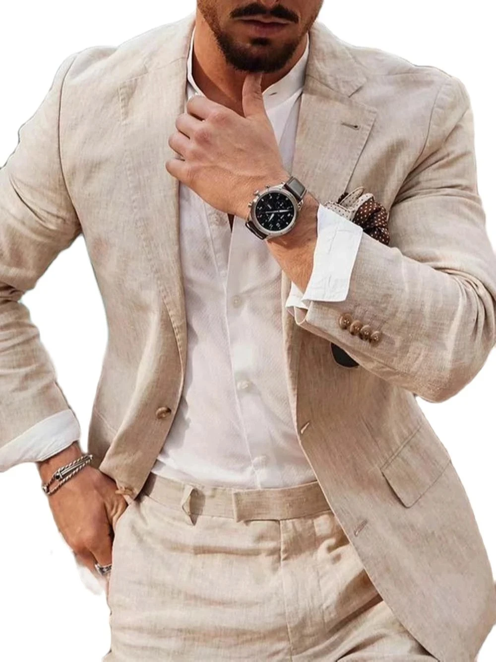 Summer Beach Business Linen Me - مراجعة Men Formal Wear Pants وسعره