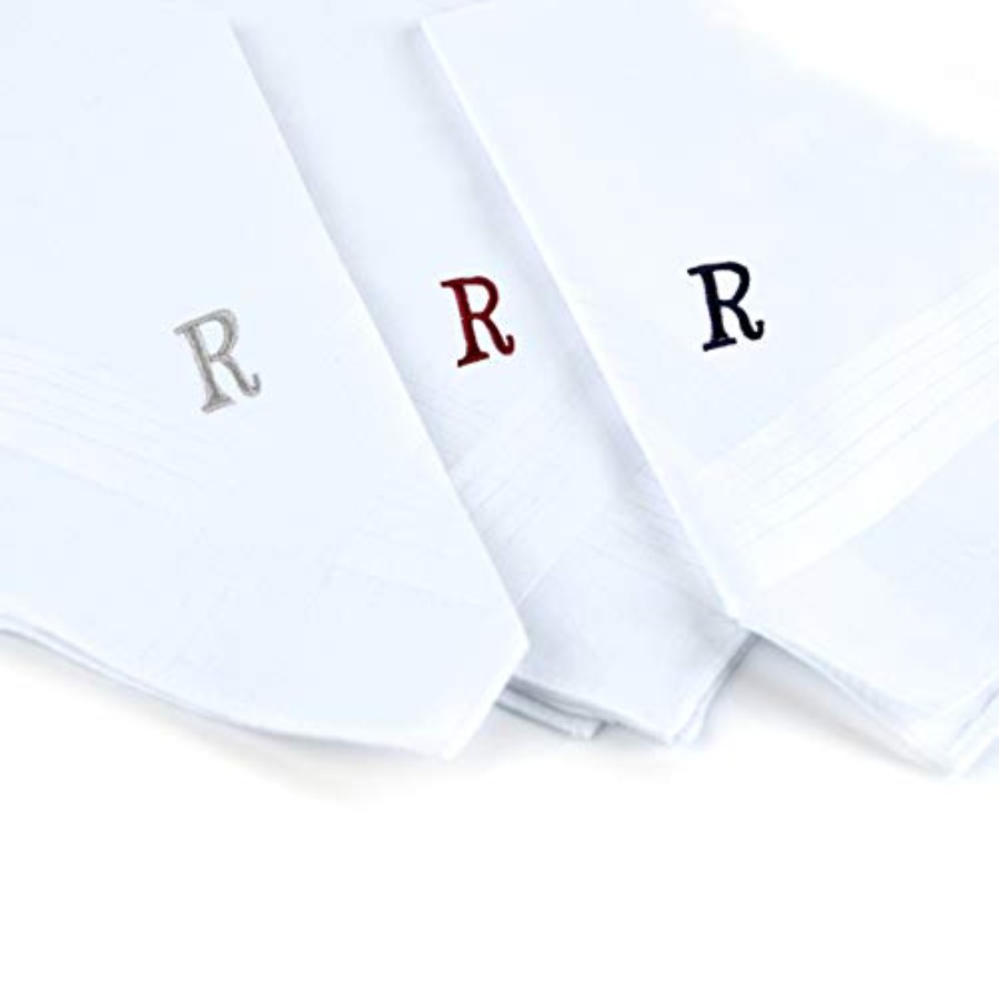 Initial Handkerchief for Men,  - مراجعة Monogrammed Handkerchief وسعره