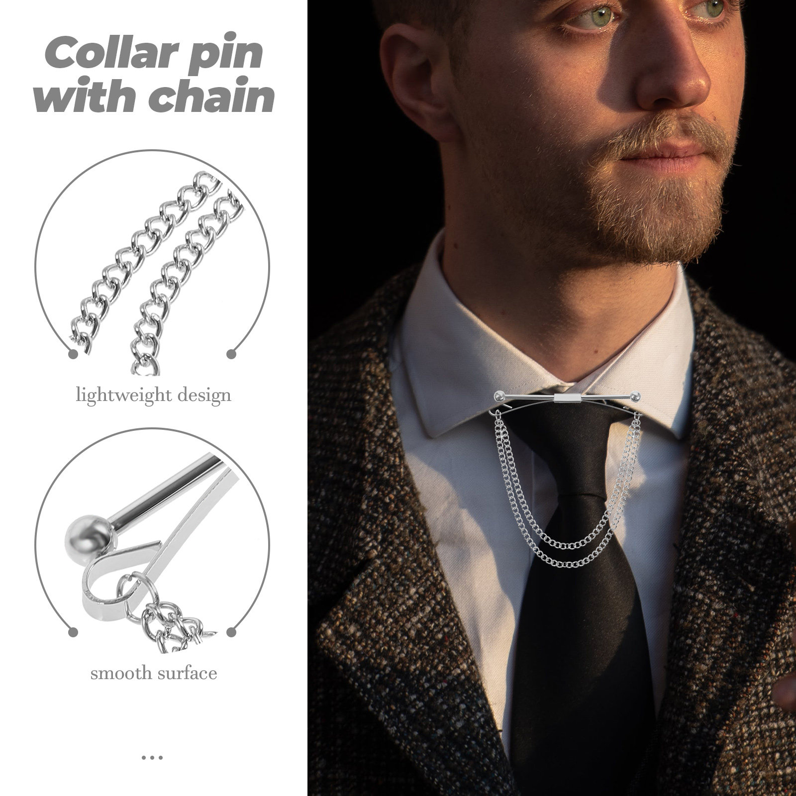 Metal Collar Pin Chain Mens Su - مراجعة Collar Stay Metal وسعره