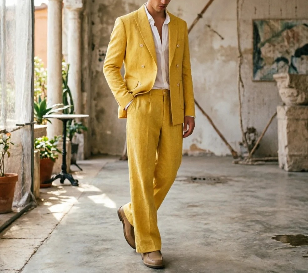 Sage Green Linen Men Suits Rel - مراجعة Men'S Relaxed Formal Wear وسعره