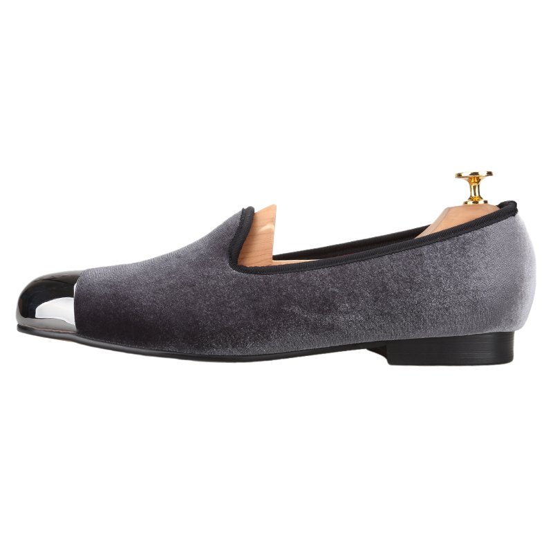 Piergitar Gray Velvet Slip-On  - مراجعة Men'S Formal Wear Slippers وسعره