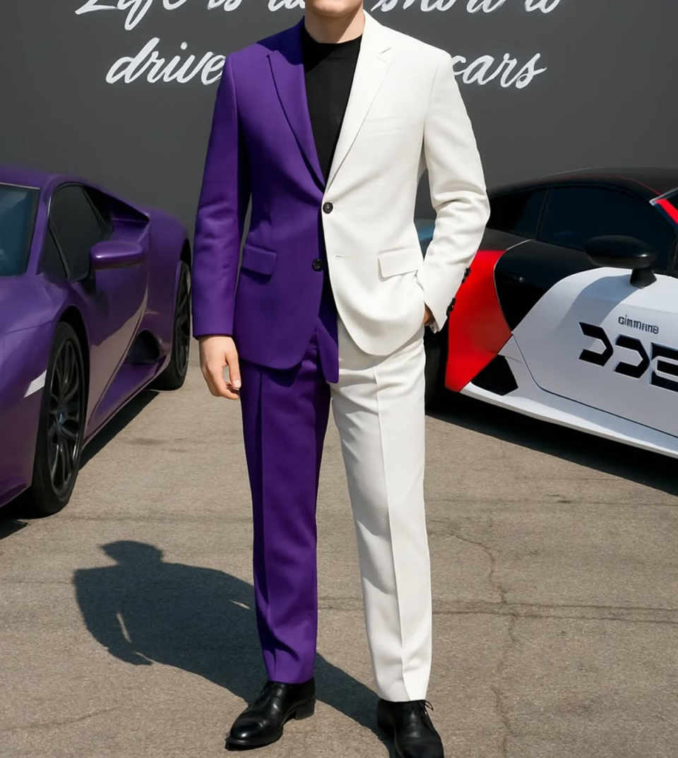 Formal Business Men Tuxedos 2  - مراجعة Men Formal Wear Purple وسعره