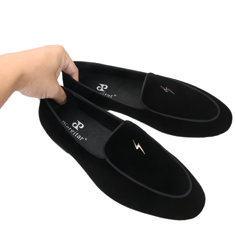 Piergitar Black Color Velvet M - مراجعة Men'S Formal Wear Slippers وسعره