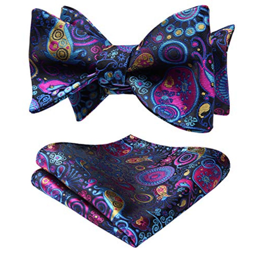 Bow Ties for Men Floral Bowtie - مراجعة Pocket Square Set وسعره