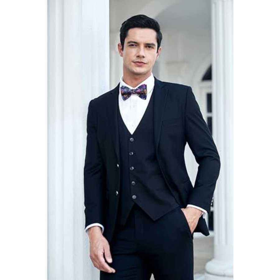 Bow Ties for Men Floral Bowtie - مراجعة Pocket Square Set وسعره