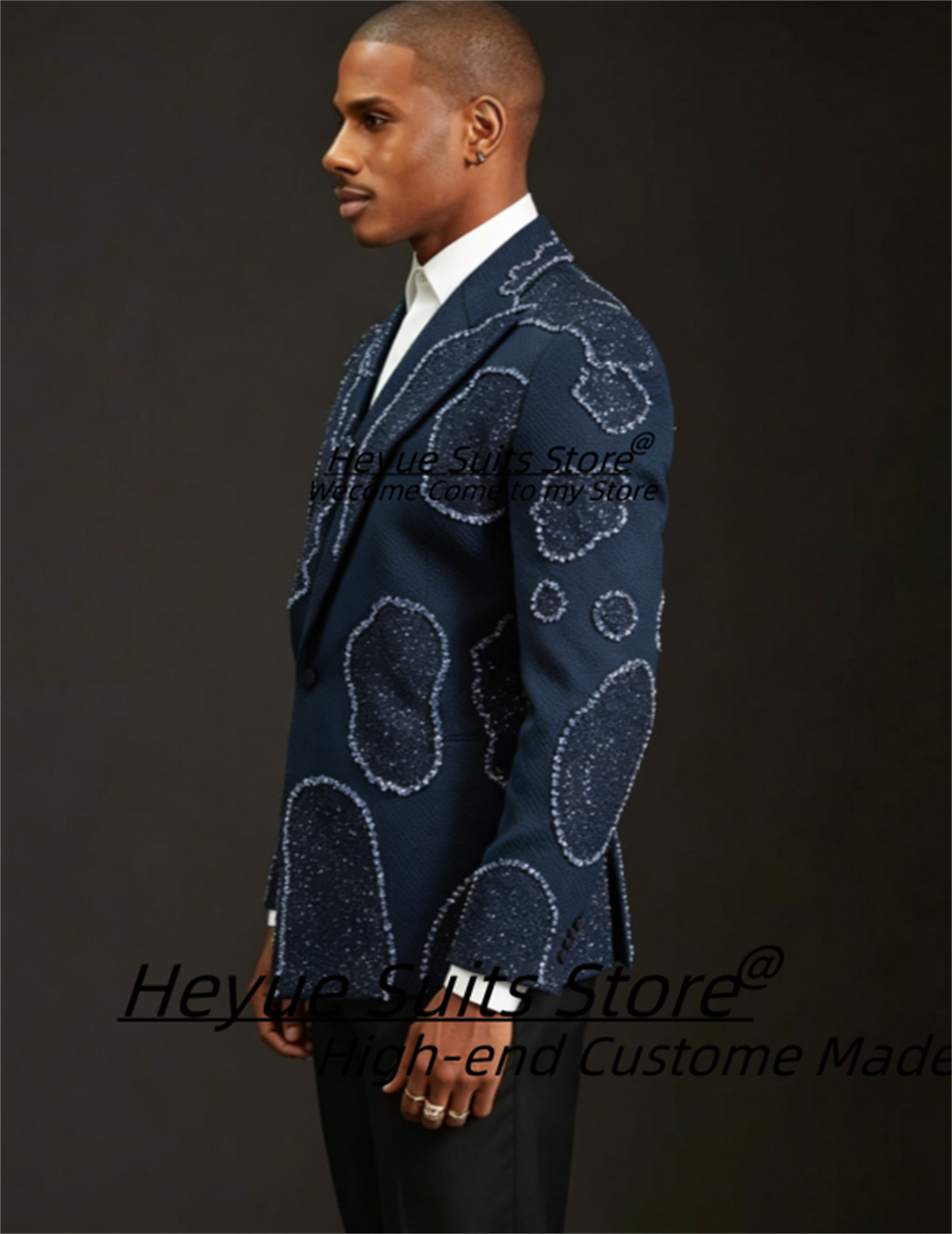 Gorgeous Crystal Embroidery Gr - مراجعة Men Formal Wear Wedding وسعره