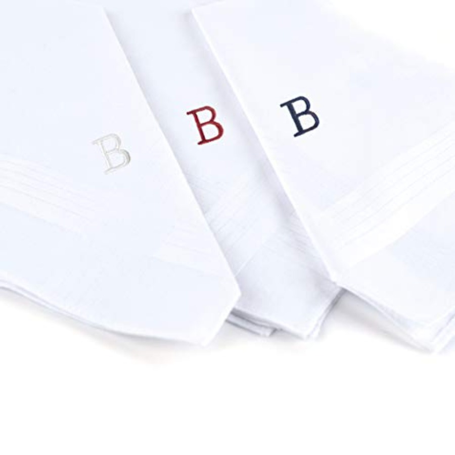 Initial Handkerchief for Men,  - مراجعة Monogrammed Handkerchief وسعره
