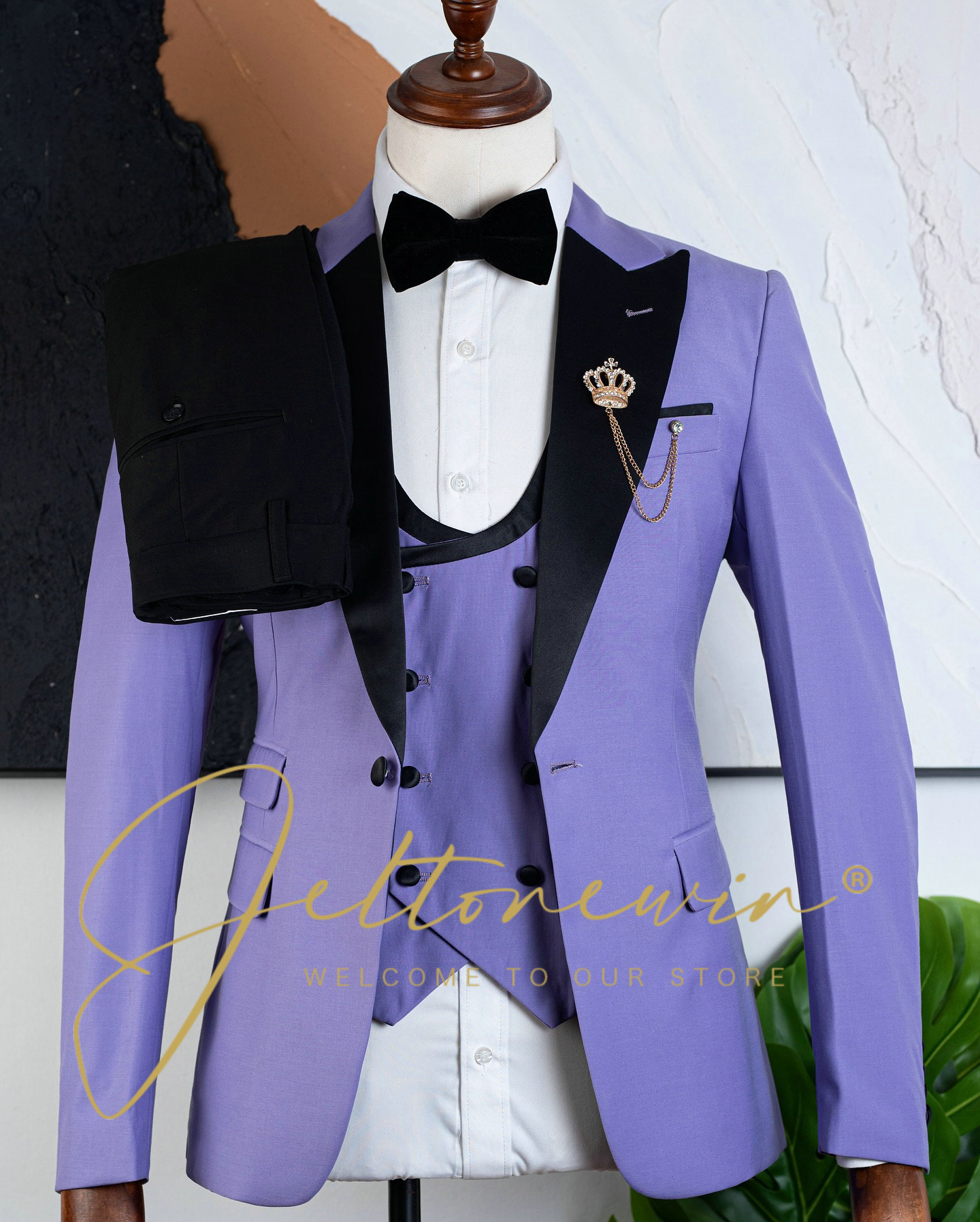 Men's Purple Three Piece Tuxed - مراجعة Men Formal Wear Purple وسعره