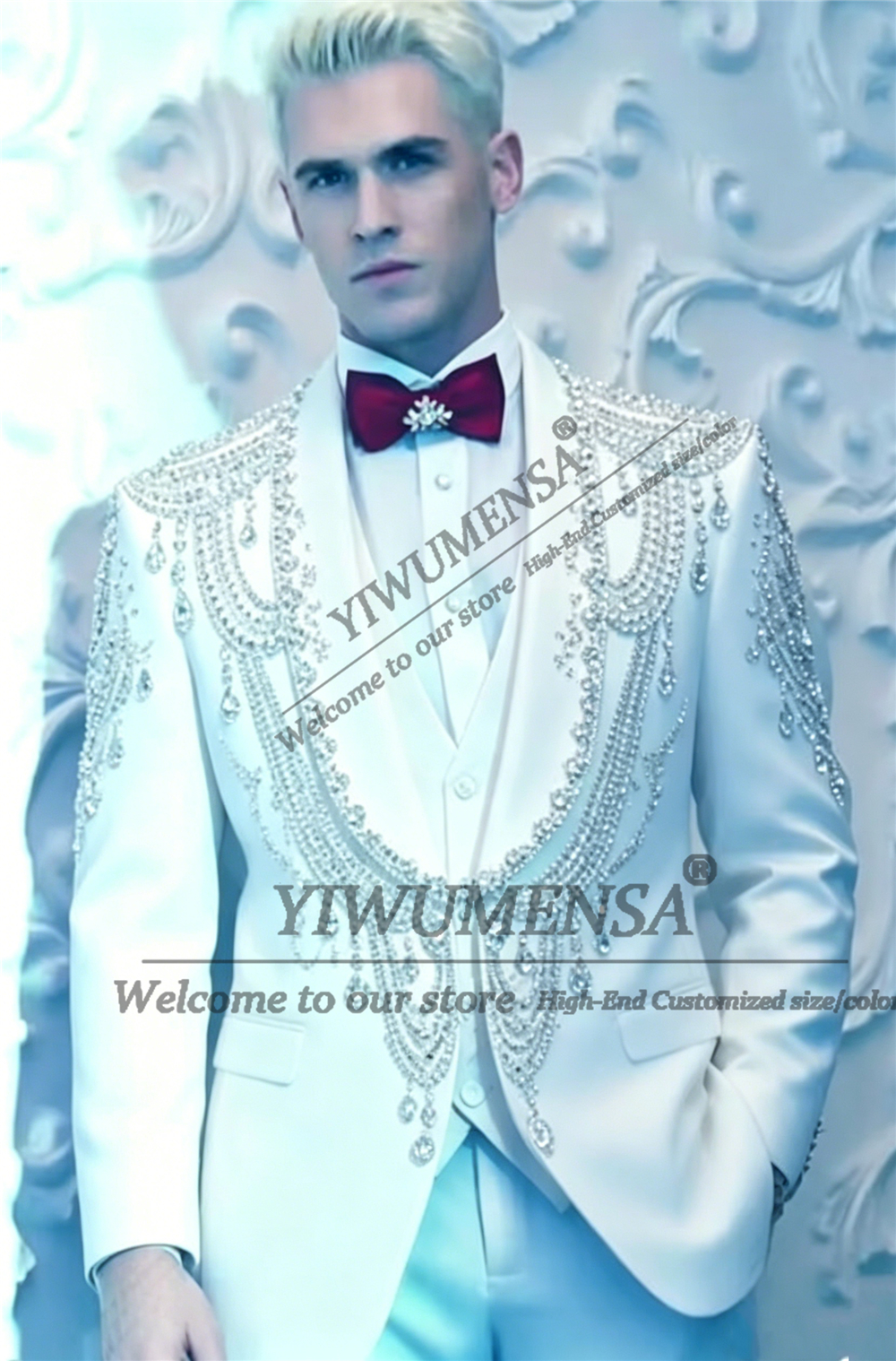Male Fashion Beading Crystals  - مراجعة Men'S Formal Wear Attire وسعره