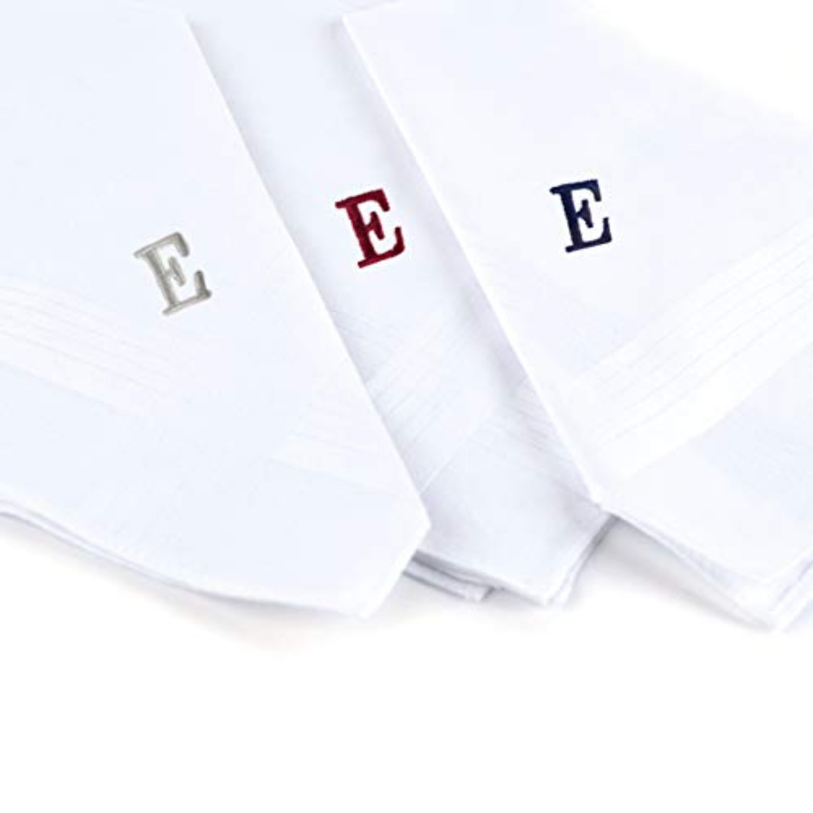 Initial Handkerchief for Men,  - مراجعة Monogrammed Handkerchief وسعره