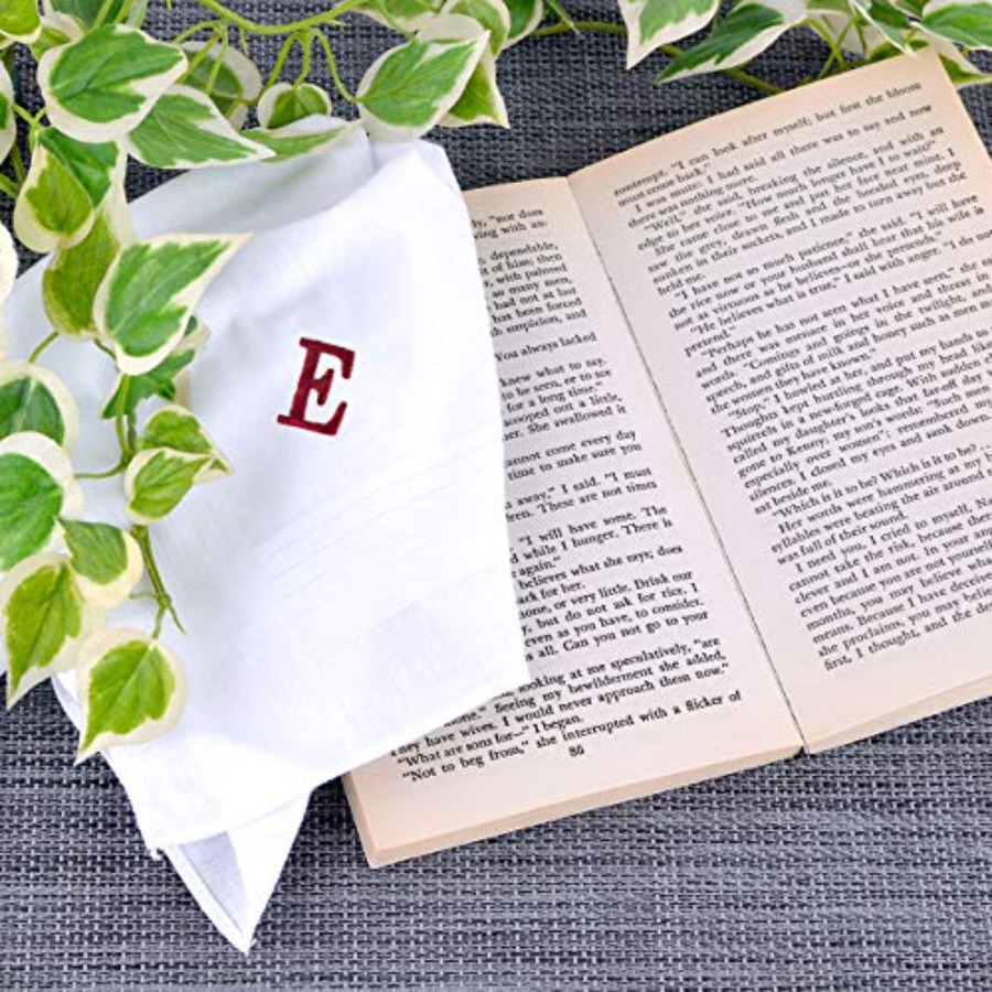 Initial Handkerchief for Men,  - مراجعة Monogrammed Handkerchief وسعره