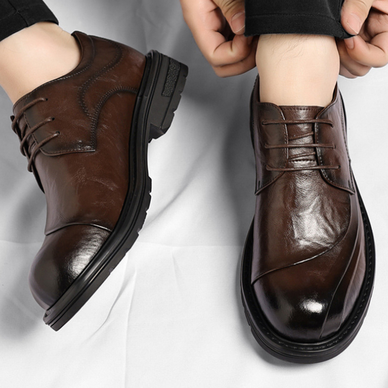 Brown Burnished Genuine Leathe - مراجعة Men'S Formal Wear For Office وسعره