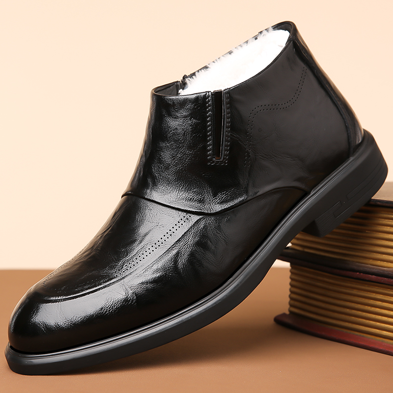 Autumn Winter New High Top Cow - مراجعة Men Formal Wear With Boots وسعره