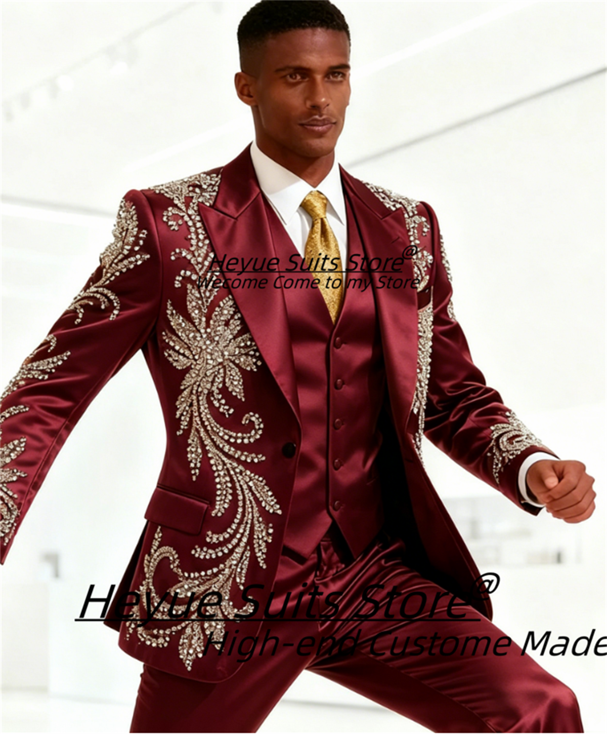 High End Customized Men Suit L - مراجعة Men Formal Wear Wedding وسعره