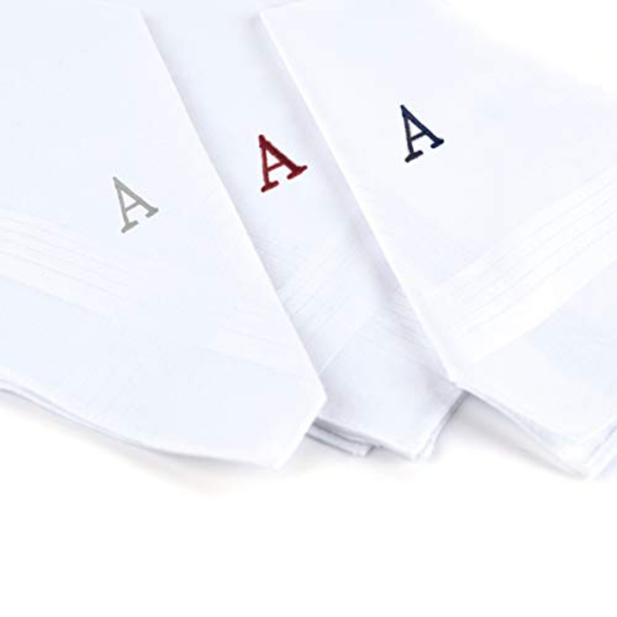 Initial Handkerchief for Men,  - مراجعة Monogrammed Handkerchief وسعره