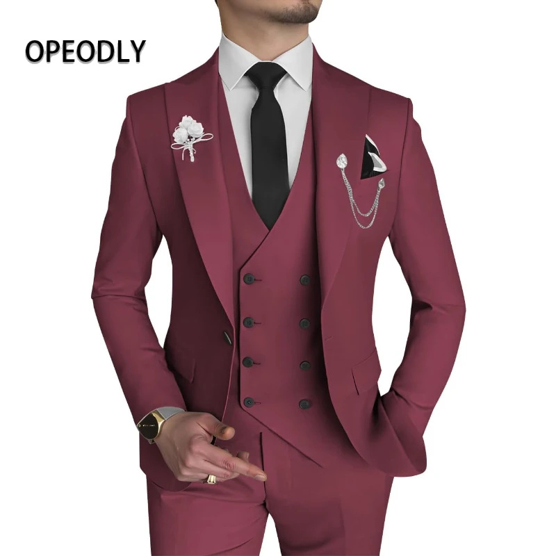 OPEODLY Men 3 Piece Suit Slim  - مراجعة Men'S Formal Dinner Wear وسعره