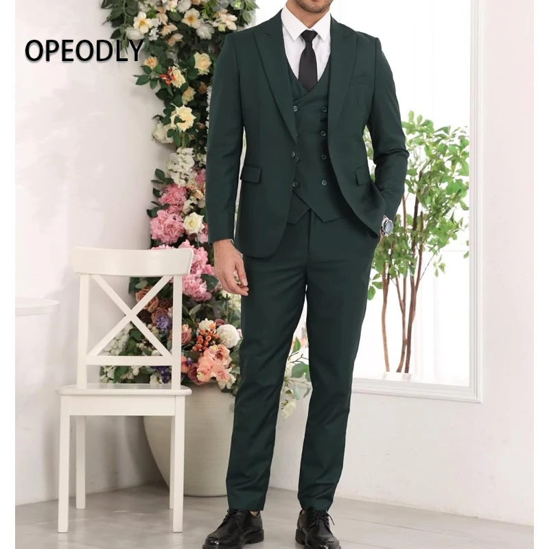 OPEODLY Men 3 Piece Suit Slim  - مراجعة Men'S Formal Dinner Wear وسعره
