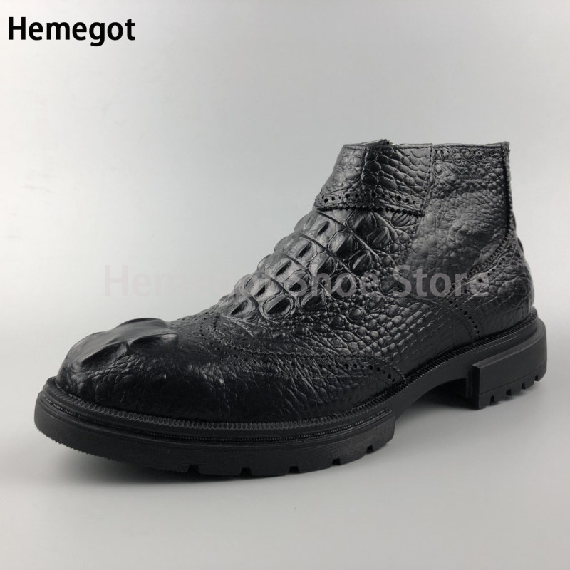 Black Croc Textured Chunky Sol - مراجعة Men Formal Wear With Boots وسعره