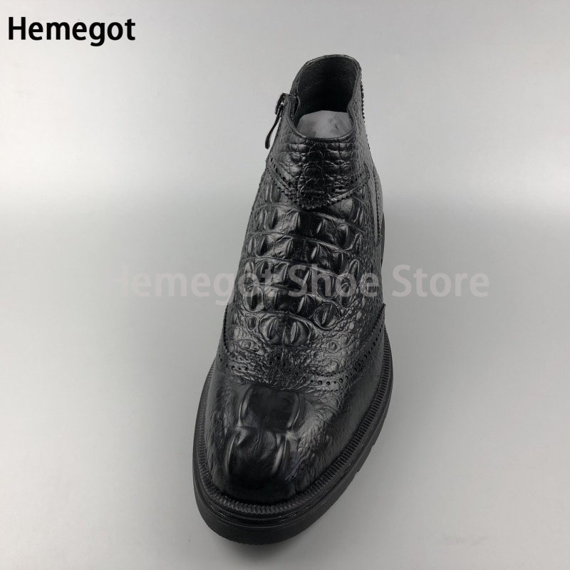 Black Croc Textured Chunky Sol - مراجعة Men Formal Wear With Boots وسعره