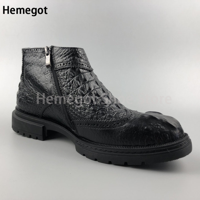 Black Croc Textured Chunky Sol - مراجعة Men Formal Wear With Boots وسعره