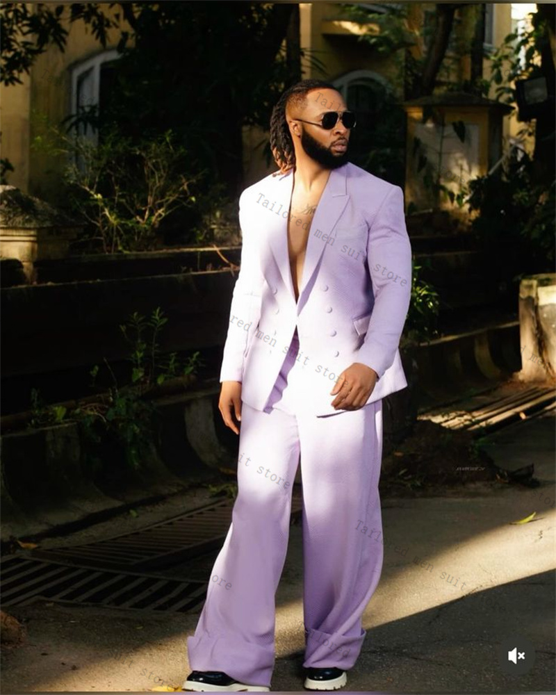 Lavender Purple Men Suits Pant - مراجعة Men Formal Wear Purple وسعره