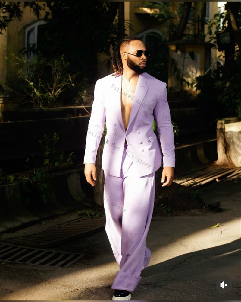 Lavender Purple Men Suits Pant - مراجعة Men Formal Wear Purple وسعره