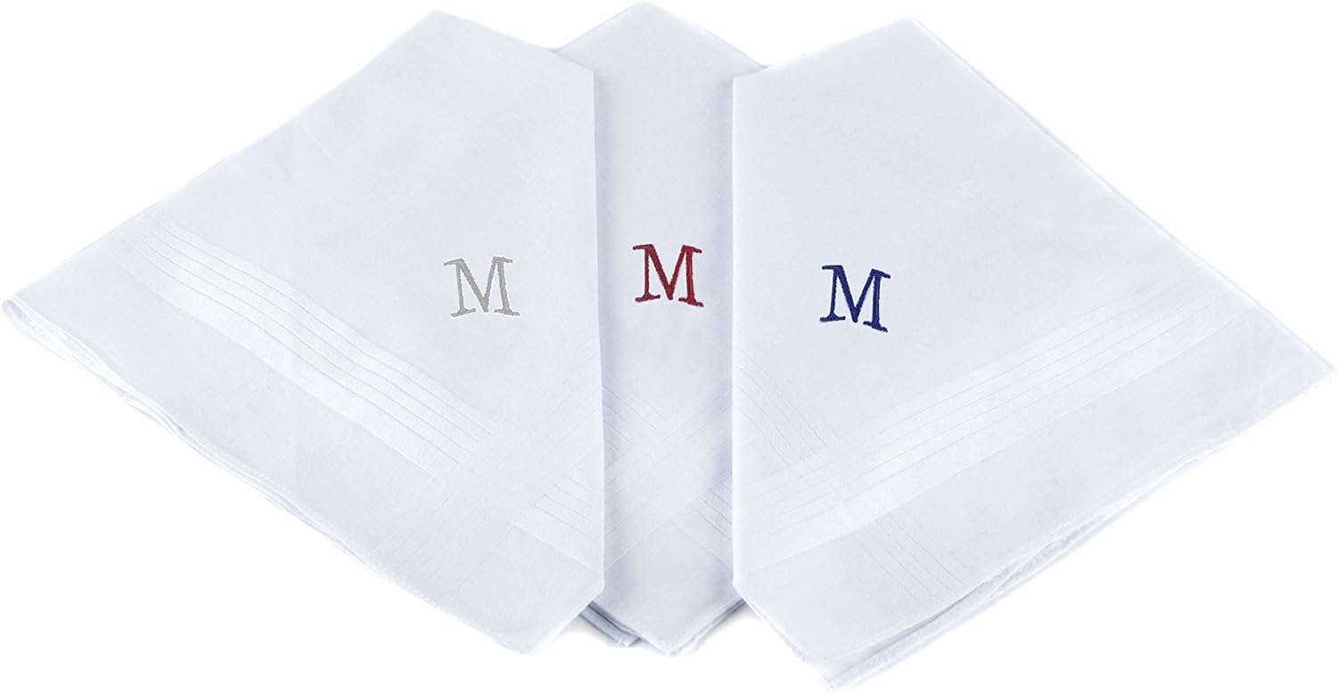 Initial Handkerchief for Men,  - مراجعة Monogrammed Handkerchief وسعره