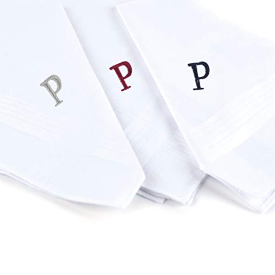 Initial Handkerchief for Men,  - مراجعة Monogrammed Handkerchief وسعره
