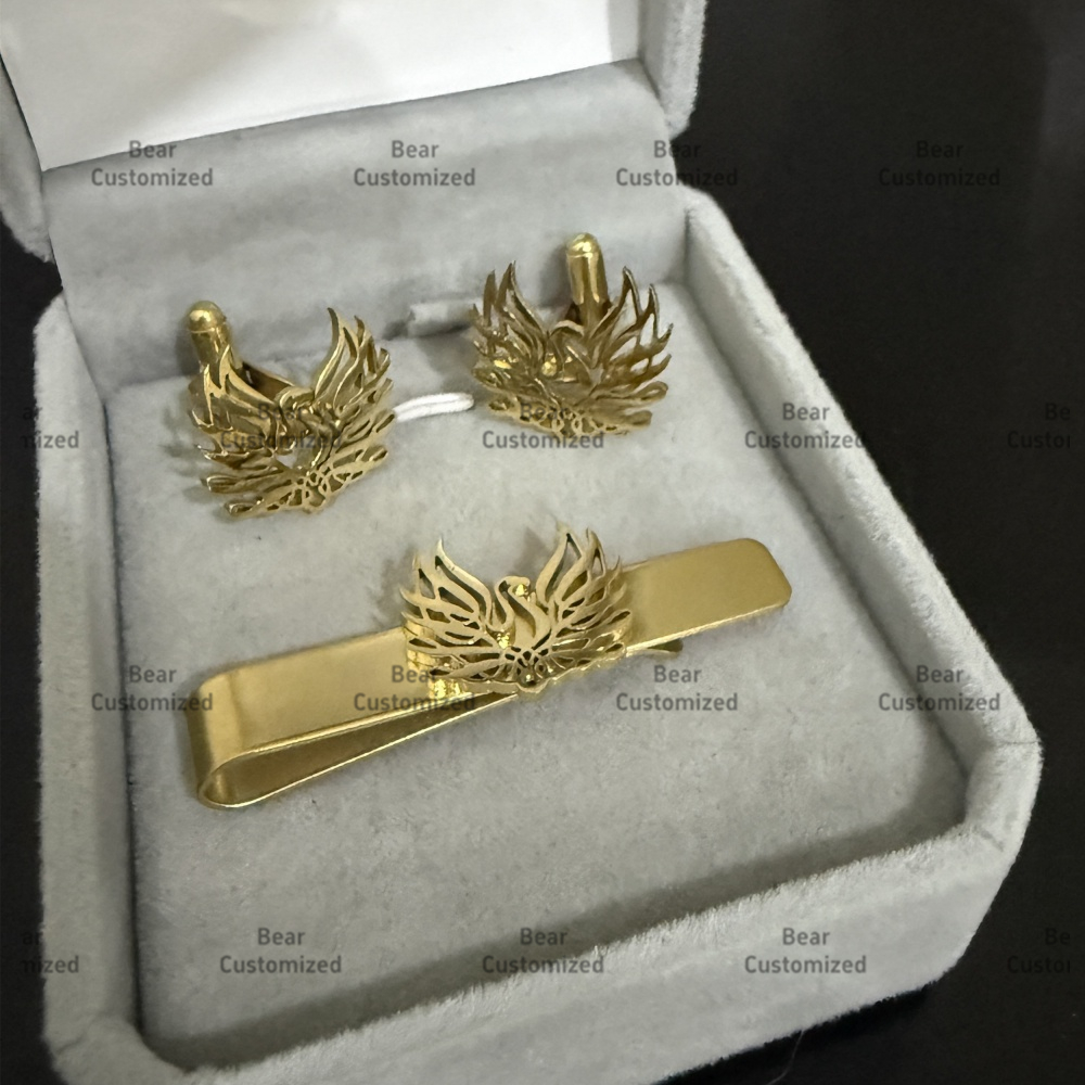 Custom Cufflink Tie Set Bar Pe - مراجعة Men Formal Wear Wedding وسعره