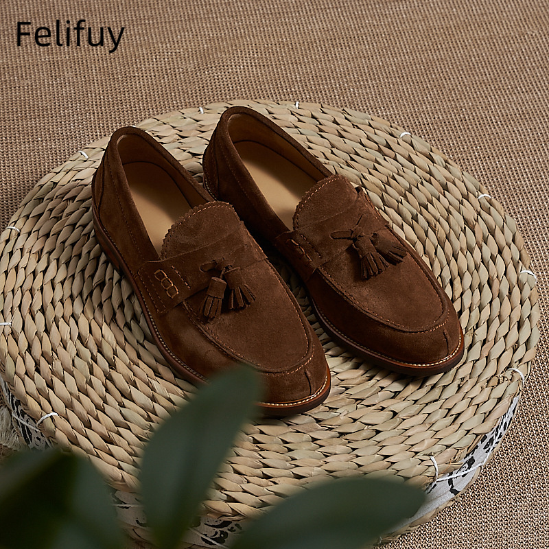 New Brown Men Flat Loafers Cow - مراجعة Men Formal Wear Wedding وسعره