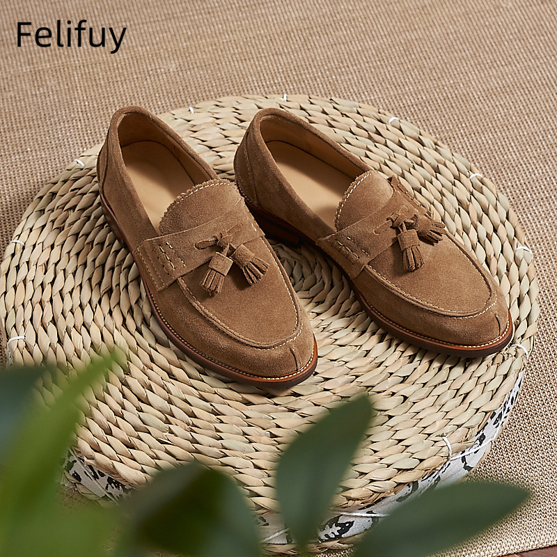 New Brown Men Flat Loafers Cow - مراجعة Men Formal Wear Wedding وسعره