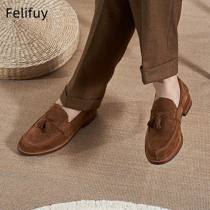 New Brown Men Flat Loafers Cow - مراجعة Men Formal Wear Wedding وسعره