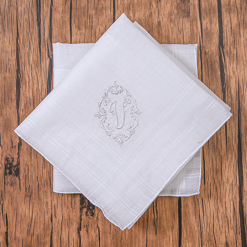 Set of 2pcs Luxurious, Elegant - مراجعة Monogrammed Handkerchief وسعره