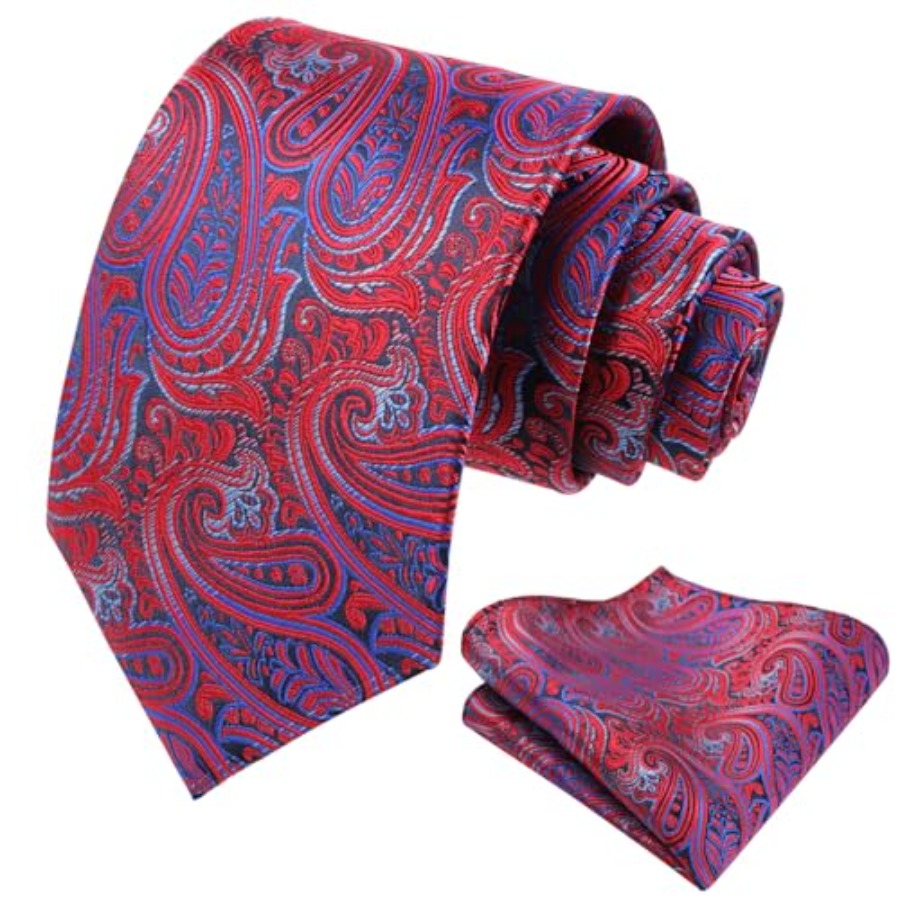 Mens Gradient Paisley Necktie  - مراجعة Pocket Square Set وسعره