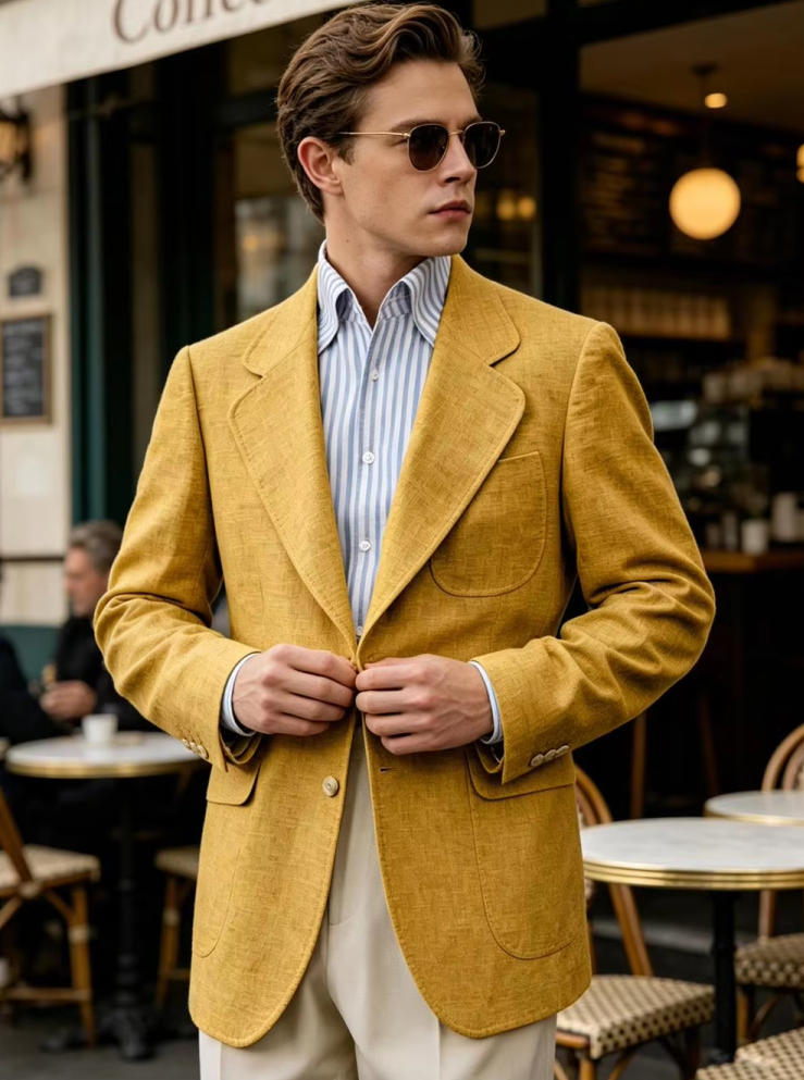 Only Linen Men's Blazer 1PCS B - مراجعة Men Formal Wear For Summer وسعره
