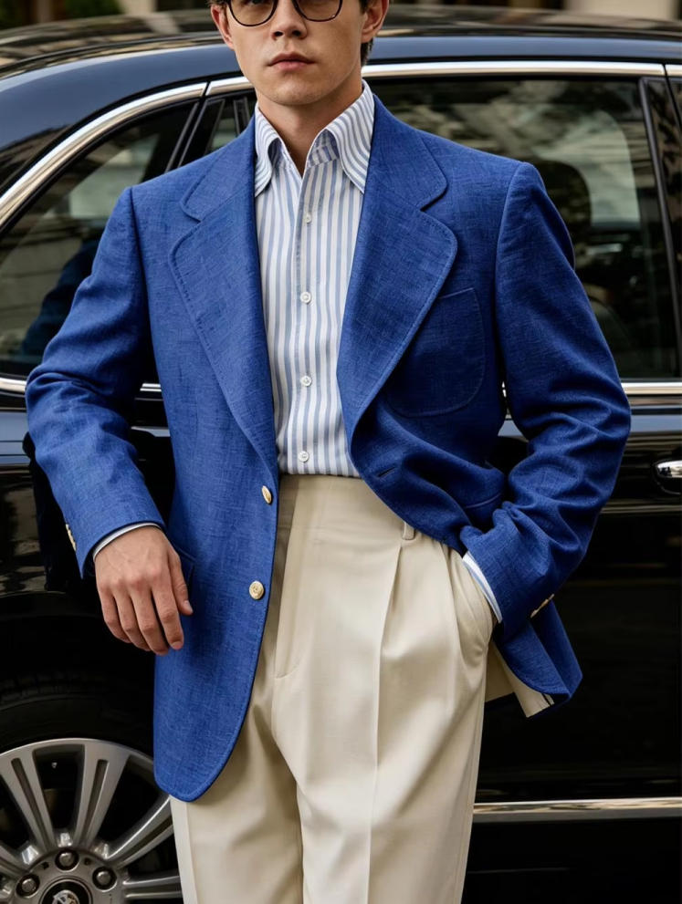 Only Linen Men's Blazer 1PCS B - مراجعة Men Formal Wear For Summer وسعره