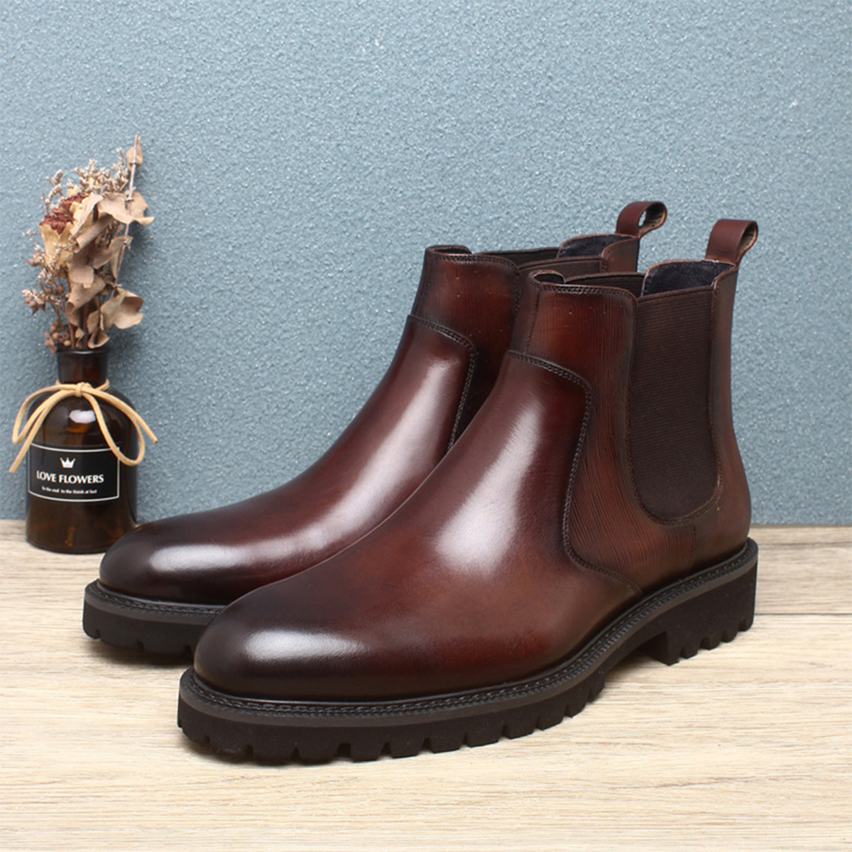 Men's Brown Leather Chelsea An - مراجعة Men Formal Wear With Boots وسعره