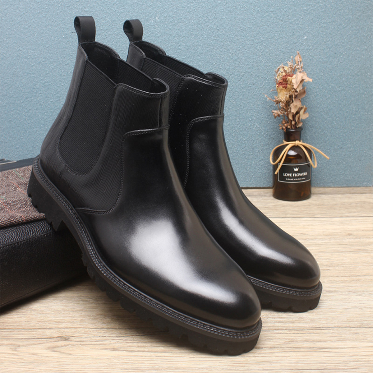 Men's Brown Leather Chelsea An - مراجعة Men Formal Wear With Boots وسعره