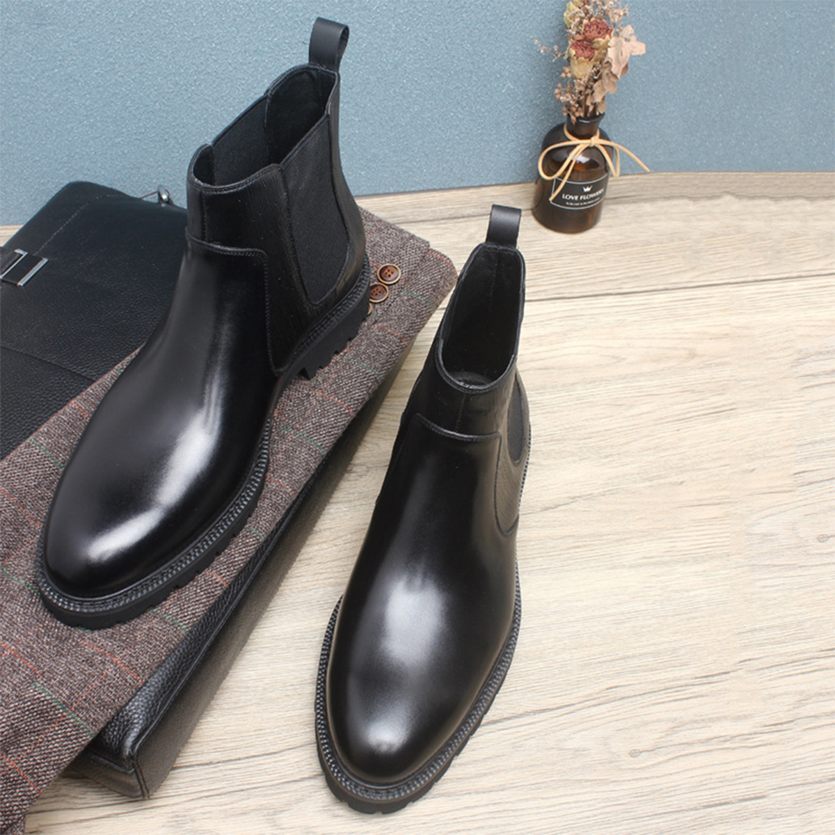 Men's Brown Leather Chelsea An - مراجعة Men Formal Wear With Boots وسعره