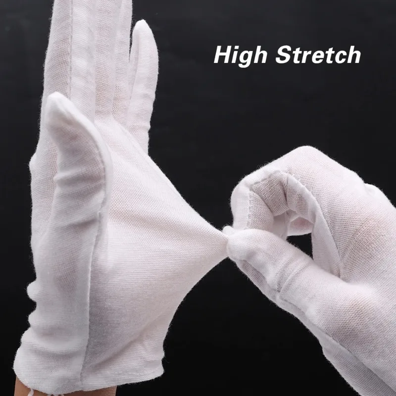 1pair White Cotton Gloves Men  - مراجعة Formal Wear Gloves Men وسعره