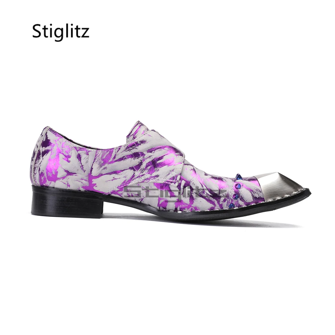 Purple Prints Genuine Leather  - مراجعة Men Formal Wear Purple وسعره