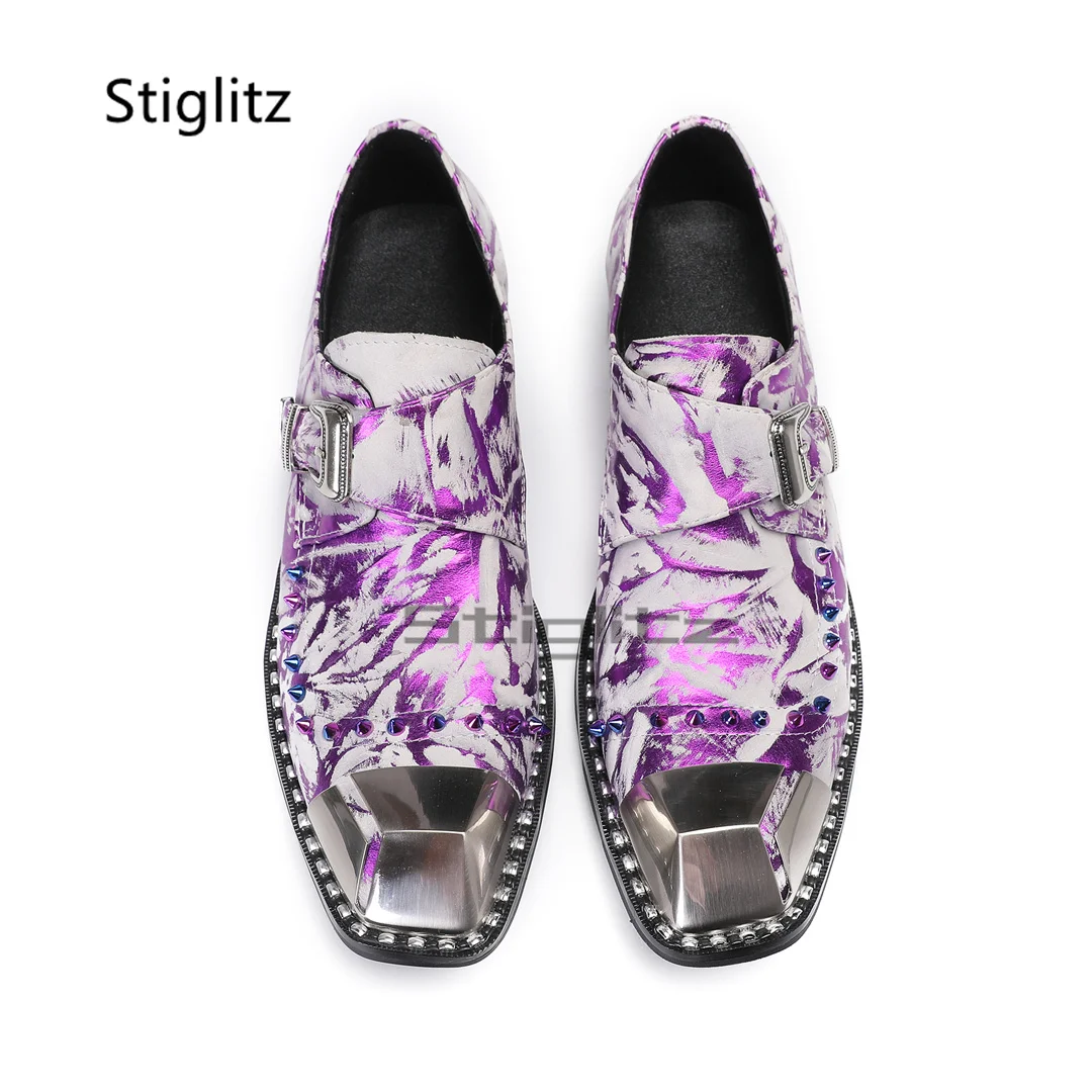 Purple Prints Genuine Leather  - مراجعة Men Formal Wear Purple وسعره