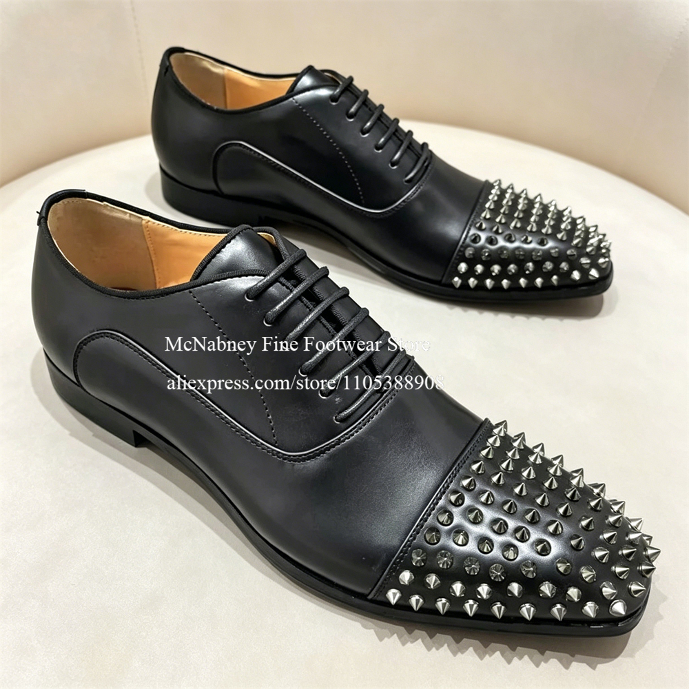 Spike Studs Leather Dress Shoe - مراجعة Men Formal Wear Wedding وسعره