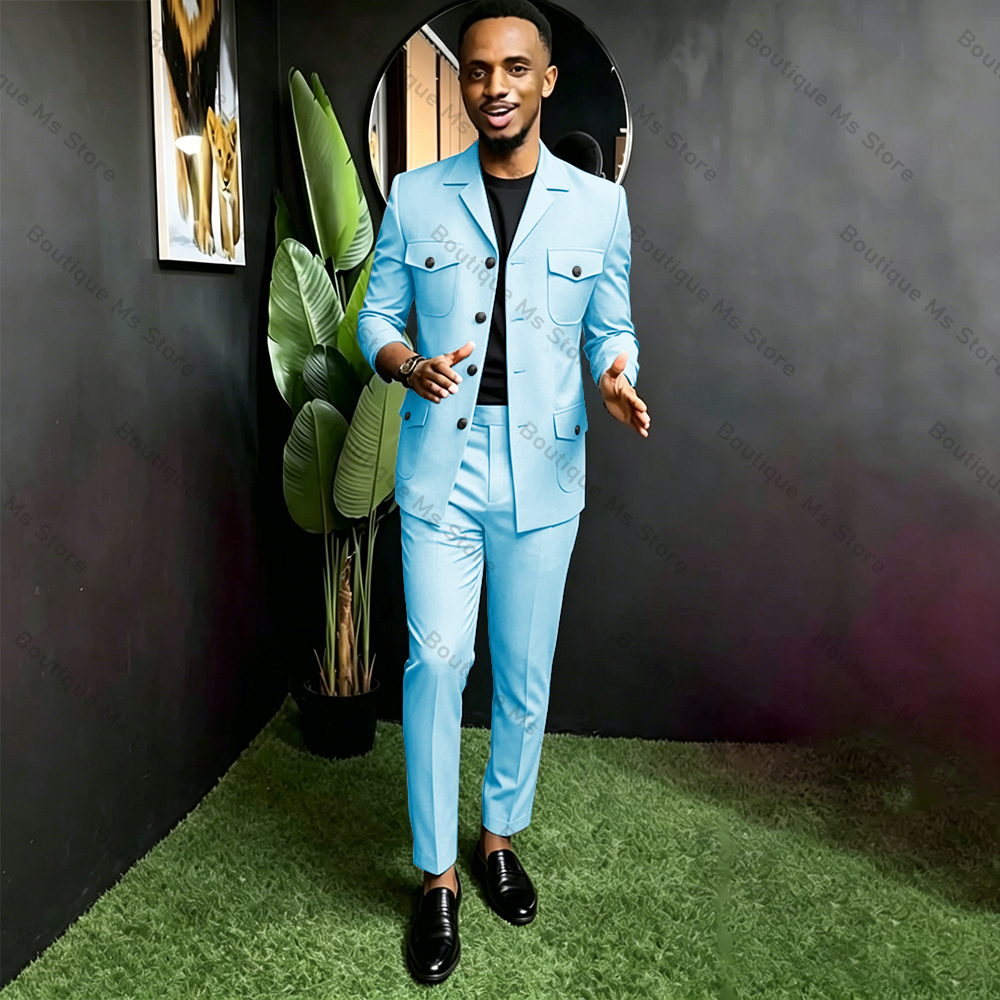 Men Safari Suit Two Piece Set  - مراجعة Men'S Formal Wear For Office وسعره