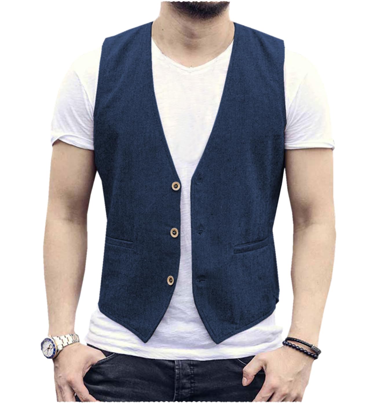 Linen Men Vest Wedding Groom S - مراجعة Men Formal Wear Wedding وسعره