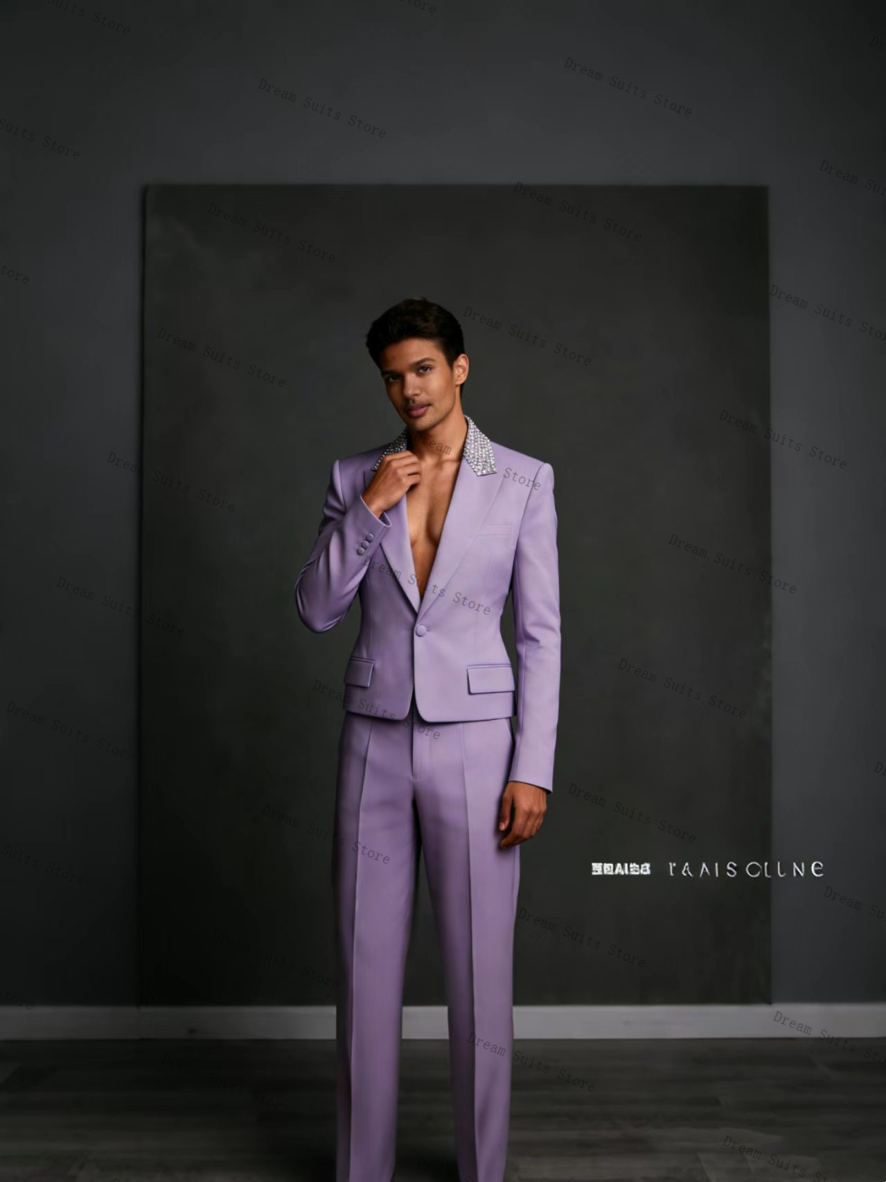 Crystals Men Suit Set 2 Pcs Bl - مراجعة Men Formal Wear Purple وسعره